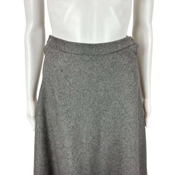 Vintage 70s Gray Skirt Women's XXS Button Up Sides High Waisted Wool Blend - Picture 3 of 9